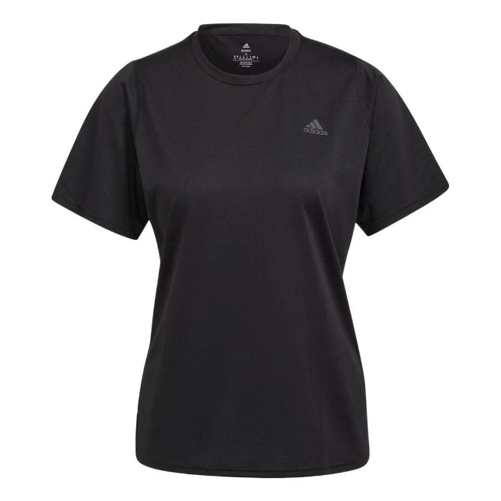 (WMNS) adidas Run Icon 3 Bar T-Shirt Asia Sizing 'Black' H57742 sold by KicksCrew