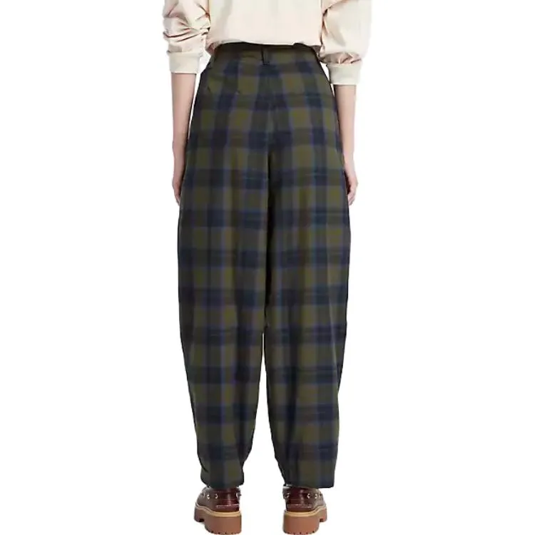 (WMNS) Timberland Plaid Print Pants 'Olive Green Blue' A6RZW-302 sold by KicksCrew product image thumbnail 4