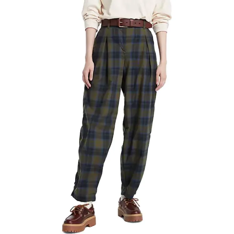 (WMNS) Timberland Plaid Print Pants 'Olive Green Blue' A6RZW-302 sold by KicksCrew product image thumbnail 3