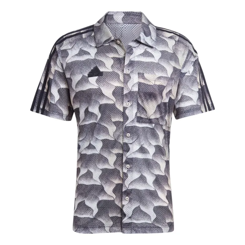adidas Tiro Allover Print Mesh Resort Shirt Asia Sizing 'Black Grey' IS1532 sold by KicksCrew