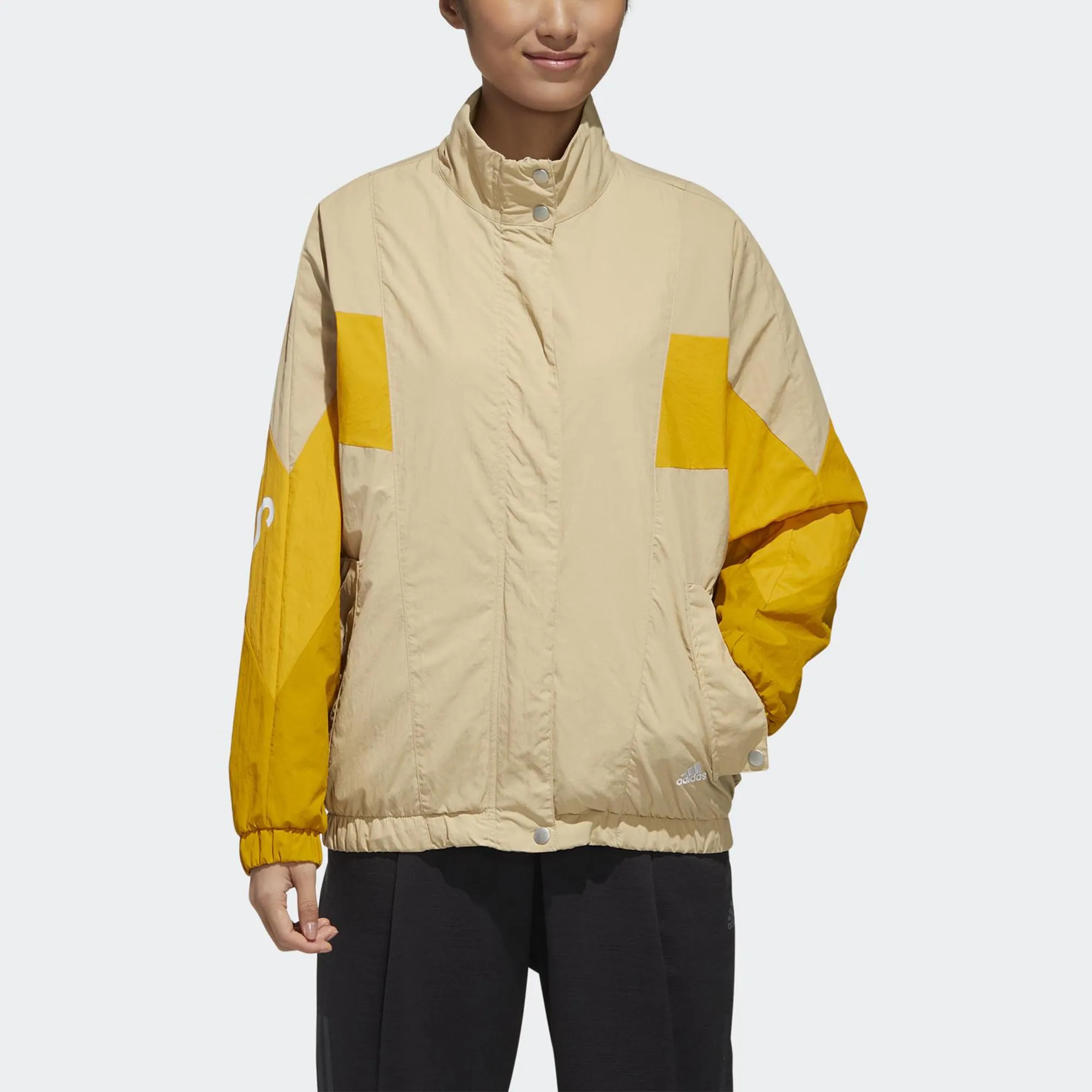 (WMNS) adidas Must Have Woven Jacket 'Tan Yellow' GF6964 sold by KicksCrew product image thumbnail 3