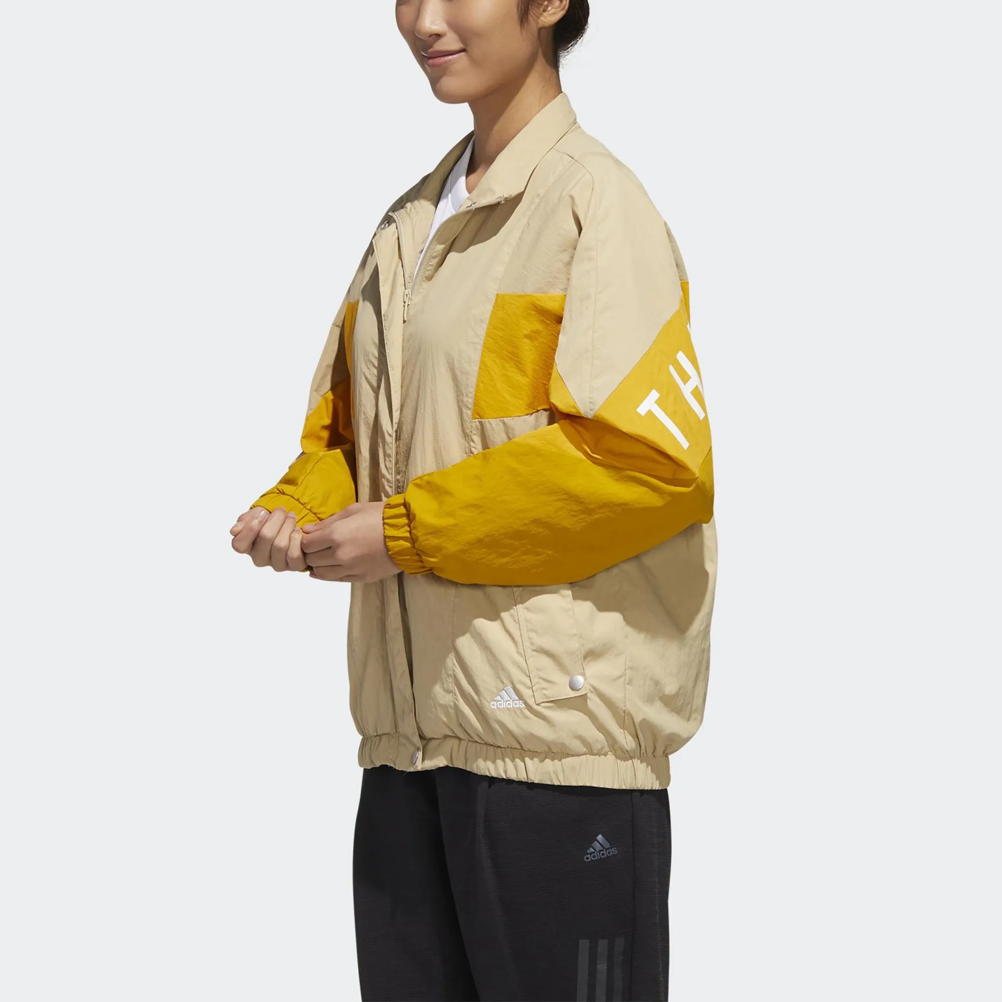 (WMNS) adidas Must Have Woven Jacket 'Tan Yellow' GF6964 sold by KicksCrew product image thumbnail 5