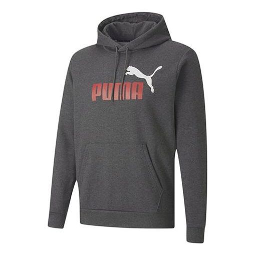 Puma Sportswear Logo Hoodie 'Grey Red White' 599051-07 sold by KicksCrew