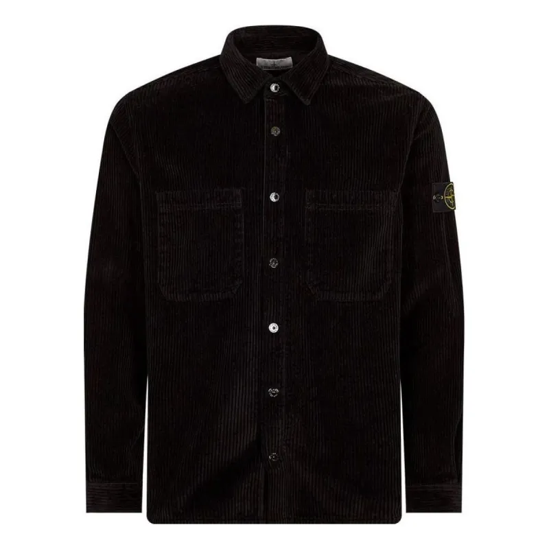 STONE ISLAND Corduroy 400TC Overshirt 'Black' 791511311-V0029 sold by KicksCrew