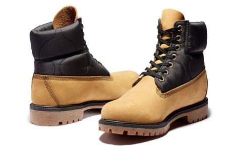 Timberland Premium 6 Inch Leather and Fabric Boots 'Wheat Nubuck with Black' A2QZR sold by KicksCrew