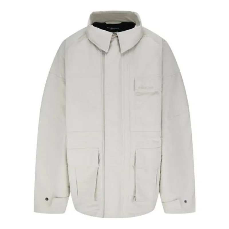 Balenciaga Technical Ripstop Parka Jacket 'Beige' 663039TKO319710 sold by KicksCrew