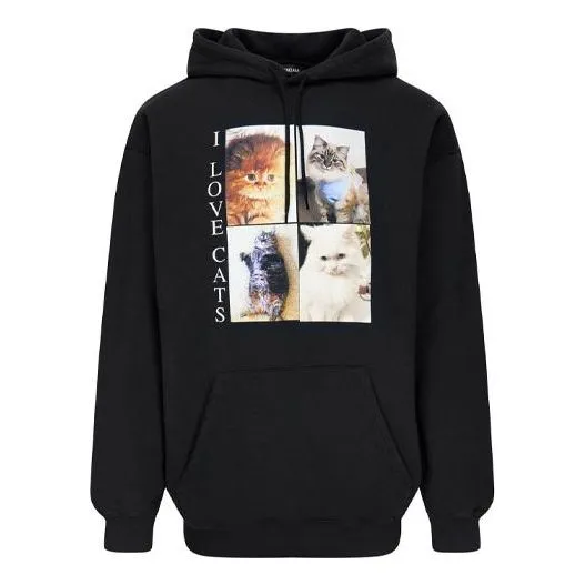 Balenciaga 'I Love Cats' Hoodie 'Black' 570811TJVG91000 sold by KicksCrew