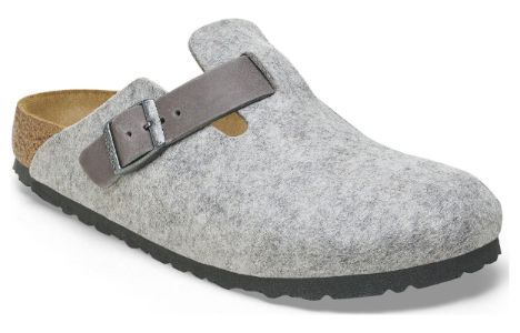 Birkenstock Boston Natural Leather/Felt 'Light Grey' 1026149 sold by KicksCrew