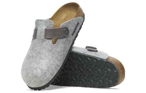 Birkenstock Boston Natural Leather/Felt 'Light Grey' 1026149 sold by KicksCrew