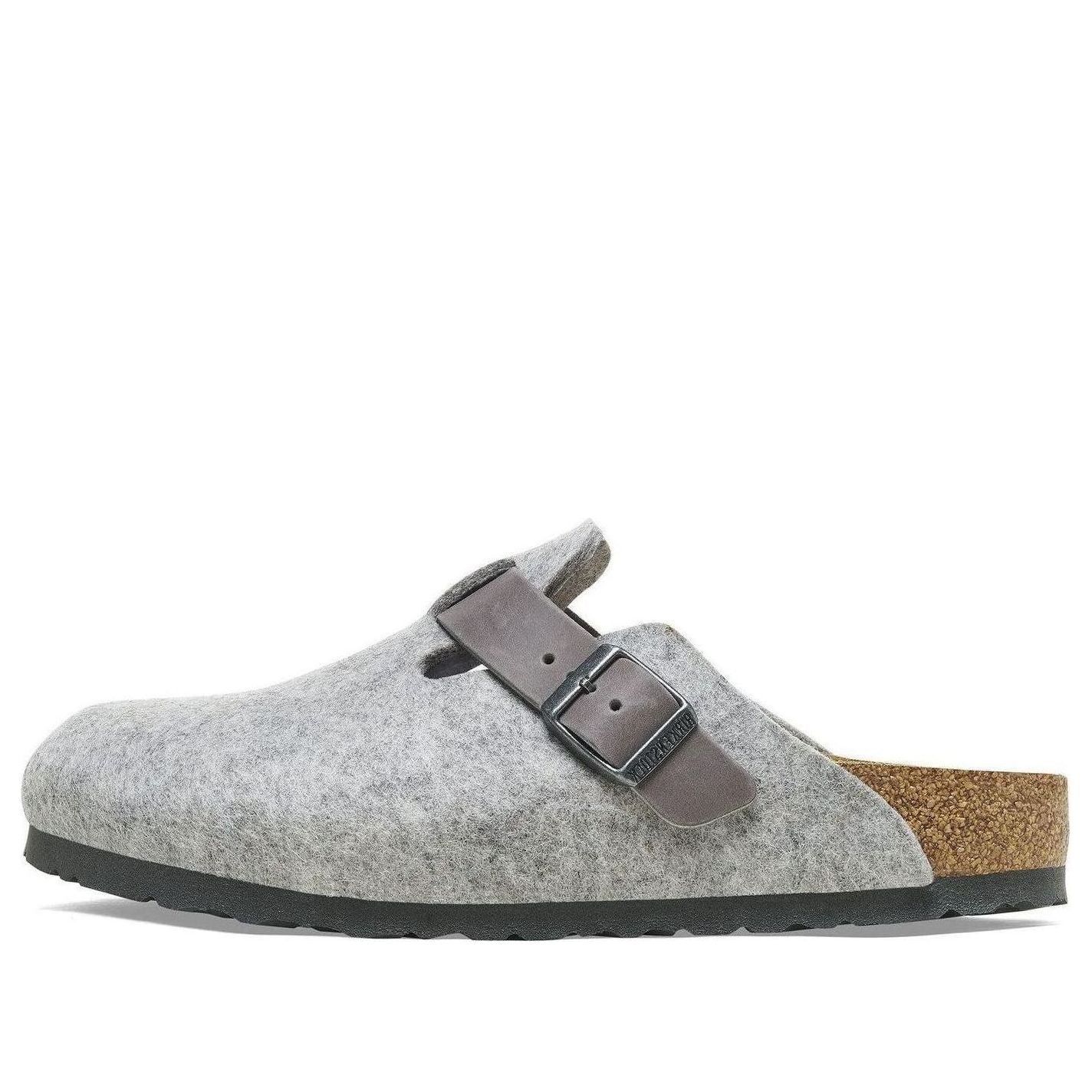 Birkenstock Boston Natural Leather/Felt 'Light Grey' 1026149 sold by KicksCrew
