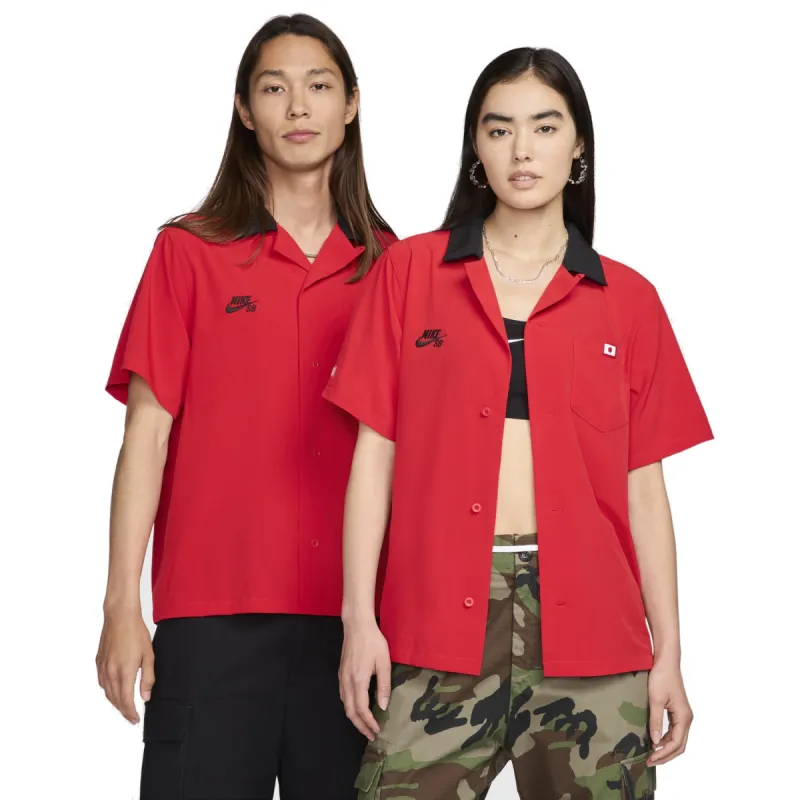 Nike SB Short-Sleeve Button-Up Bowler Shirt 'Team Japan' FZ4057-657 sold by KicksCrew