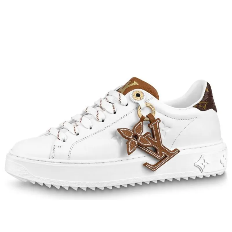 (WMNS) LOUIS VUITTON Time Out Sneakers 'White with Brown' 1AADMW sold by KicksCrew