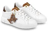 (WMNS) LOUIS VUITTON Time Out Sneakers 'White with Brown' 1AADMW sold by KicksCrew