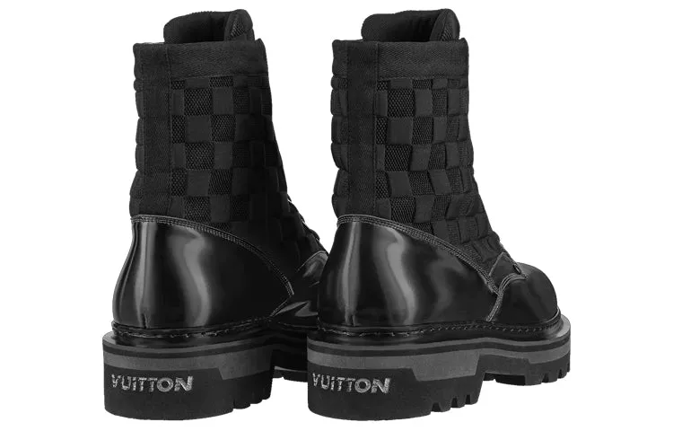 LOUIS VUITTON Flat Ranger Ankle Boots 'Black with Plaid' 1A9ACR sold by KicksCrew product image thumbnail 3