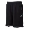 PUMA Logo Shorts 'Black with White Stitching' 626861-01 sold by KicksCrew