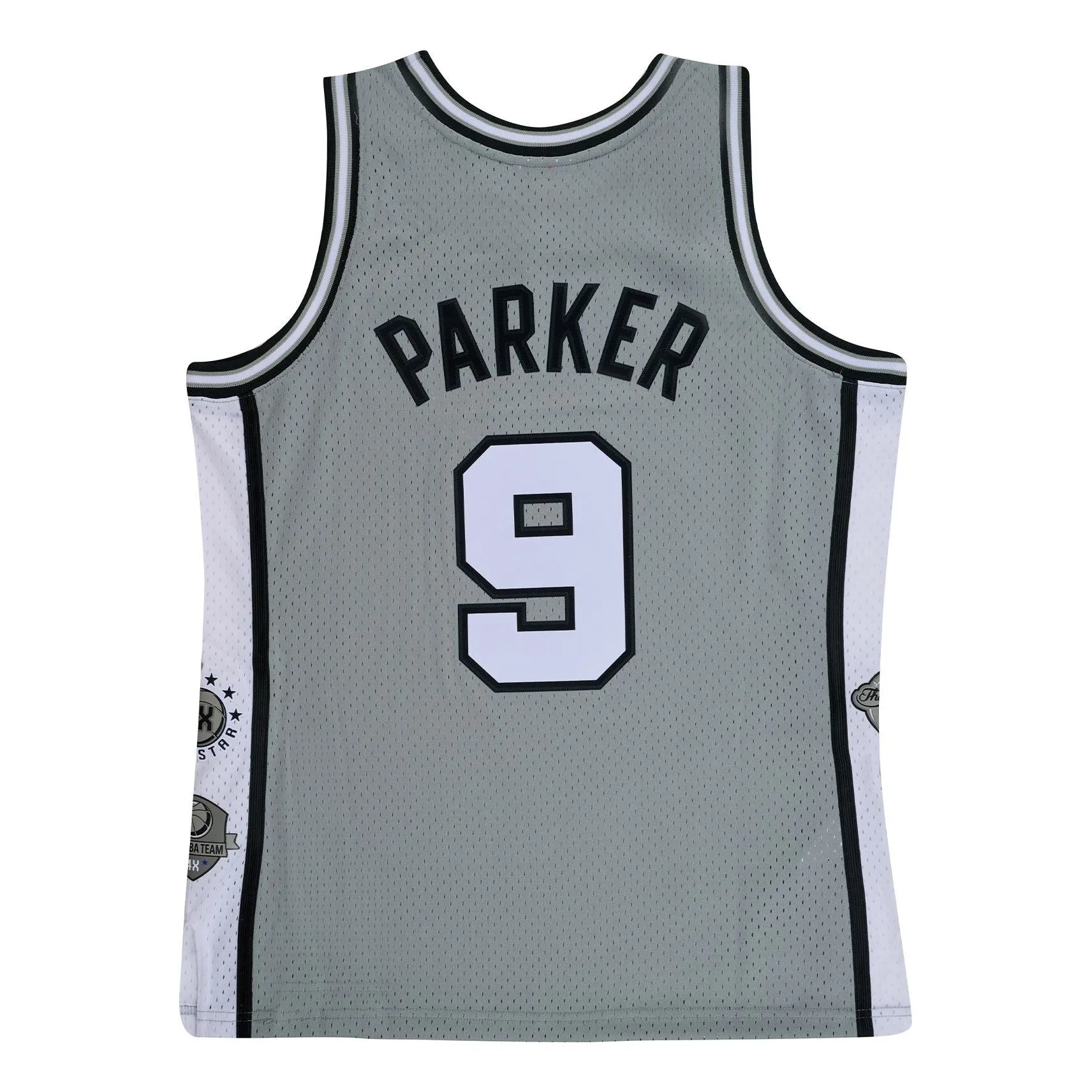 Mitchell & Ness x NBA San Antonio Spurs Hall Of Fame Swingman Jersey 'Tony Parker 9' SMJY6866-SASYYTPAGREY sold by KicksCrew product image thumbnail 2