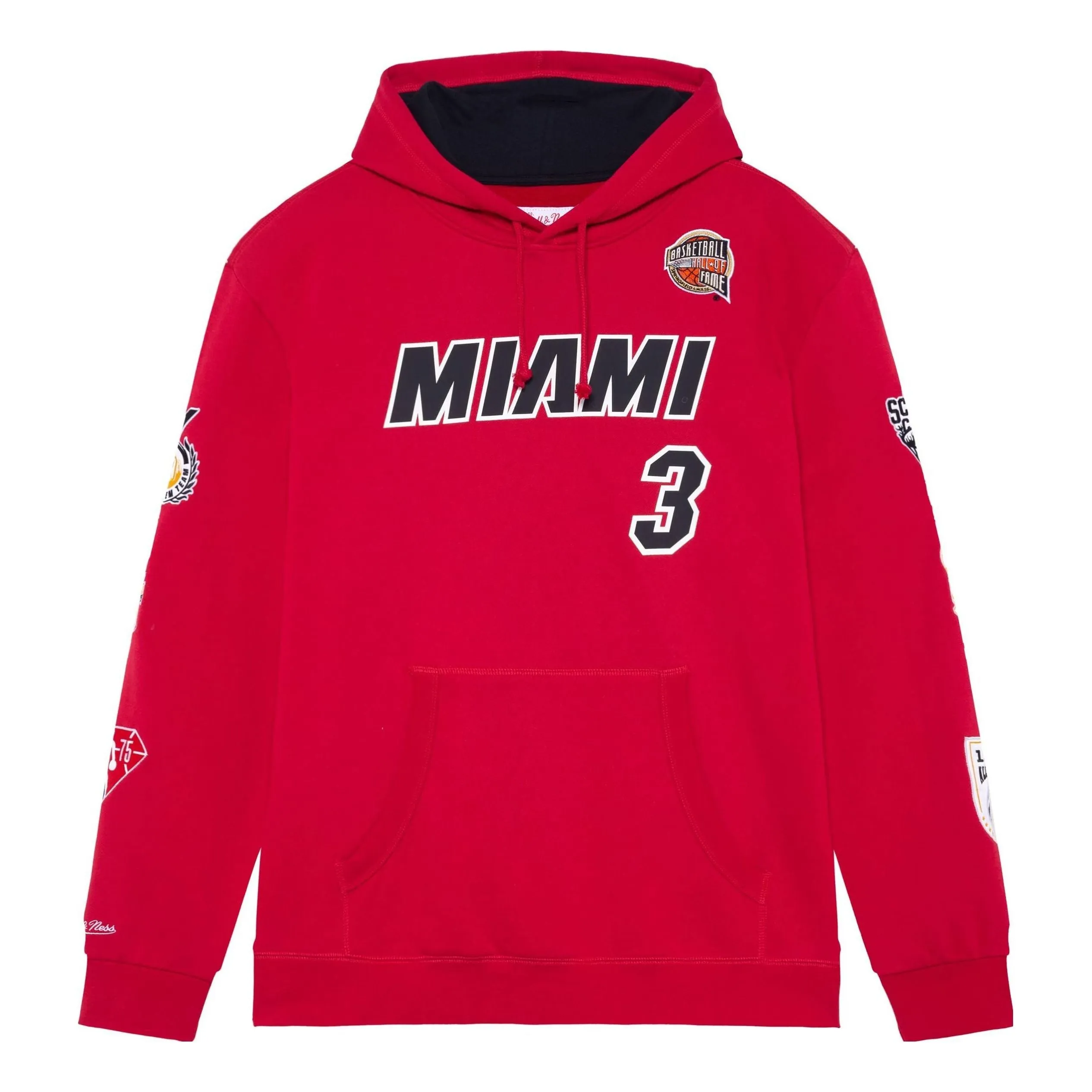 Mitchell & Ness x NBA Miami Heat HOF Fleece Hoodie 'Dwyane Wade 3' FPHD6861-MHEYYDWASCAR sold by KicksCrew