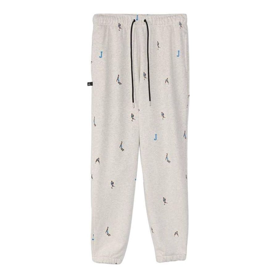 Air Jordan Essential Print Fleece Pants 'Oatmeal Heather' DH3519-141 sold by KicksCrew