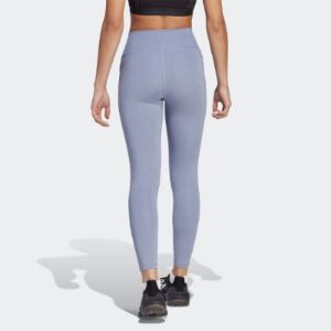 (WMNS) adidas Optime Stash Pocket High-Waisted 7/8 Leggings 'Purple' HR5442 sold by KicksCrew