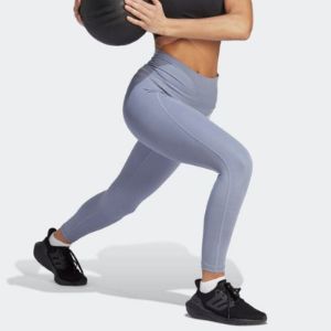 (WMNS) adidas Optime Stash Pocket High-Waisted 7/8 Leggings 'Purple' HR5442 sold by KicksCrew