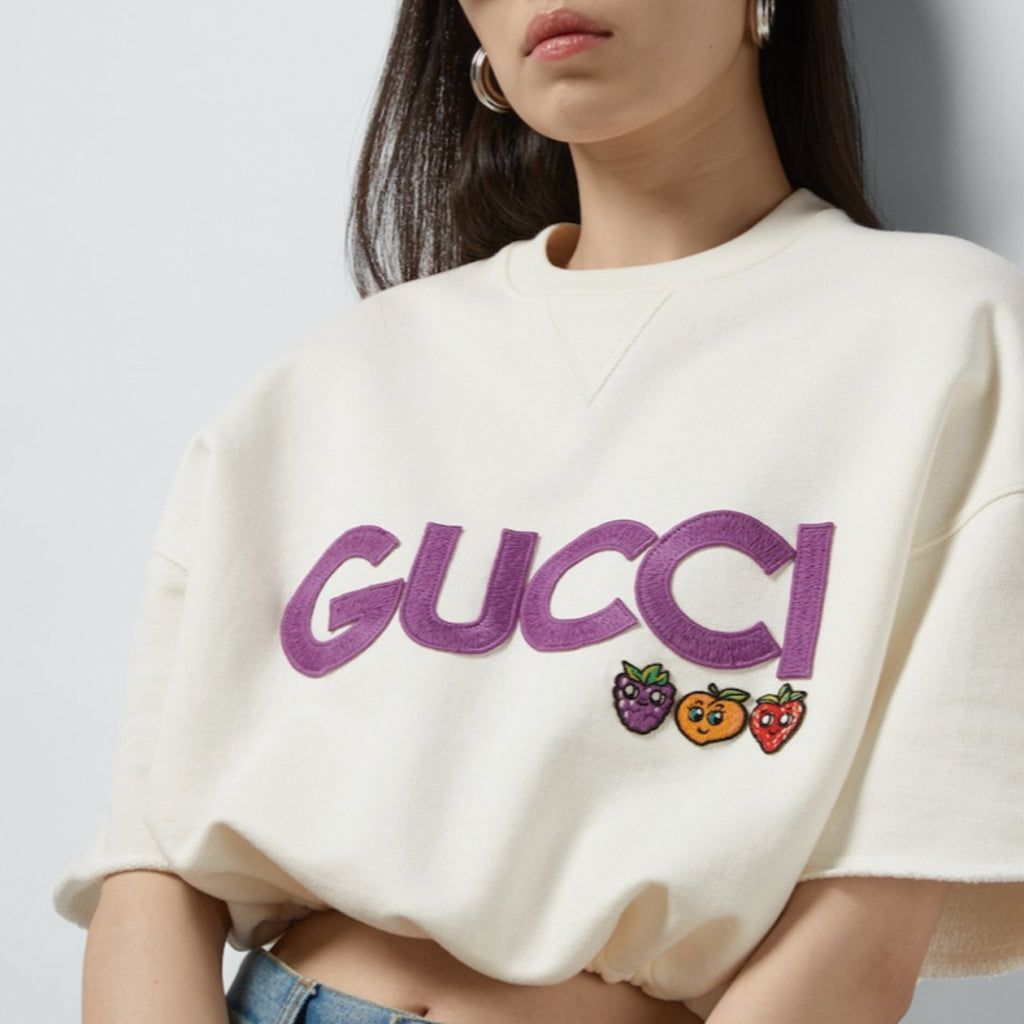 (WMNS) Gucci Cotton Jersey Sweatshirt With Patch 'Off White' 773722-XJF8P-9088 sold by KicksCrew product image thumbnail 4