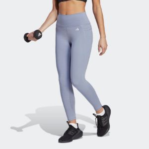 (WMNS) adidas Optime Stash Pocket High-Waisted 7/8 Leggings 'Purple' HR5442 sold by KicksCrew