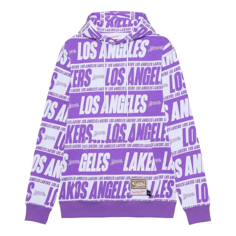 Mitchell & Ness x NBA LA Lakers All Over Print Hoodie 'Purple White' FPHD4779-LALYYPPPPURP sold by KicksCrew
