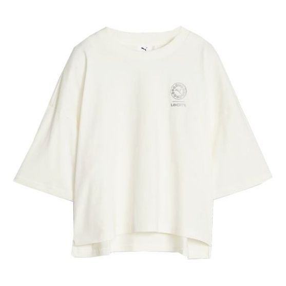 (WMNS) PUMA x LIBERTY Graphic T-shirt 'Warm White' 622207-65 sold by KicksCrew