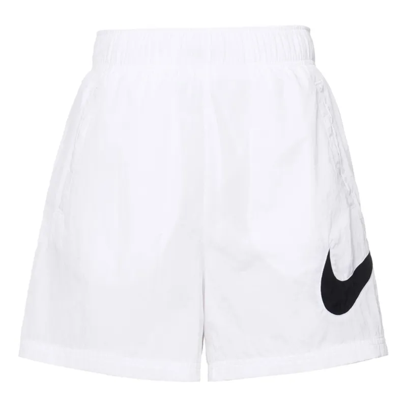 (WMNS) Nike Sportswear Essential High-Rise Woven Shorts 'White Black' DM6740-100 sold by KicksCrew