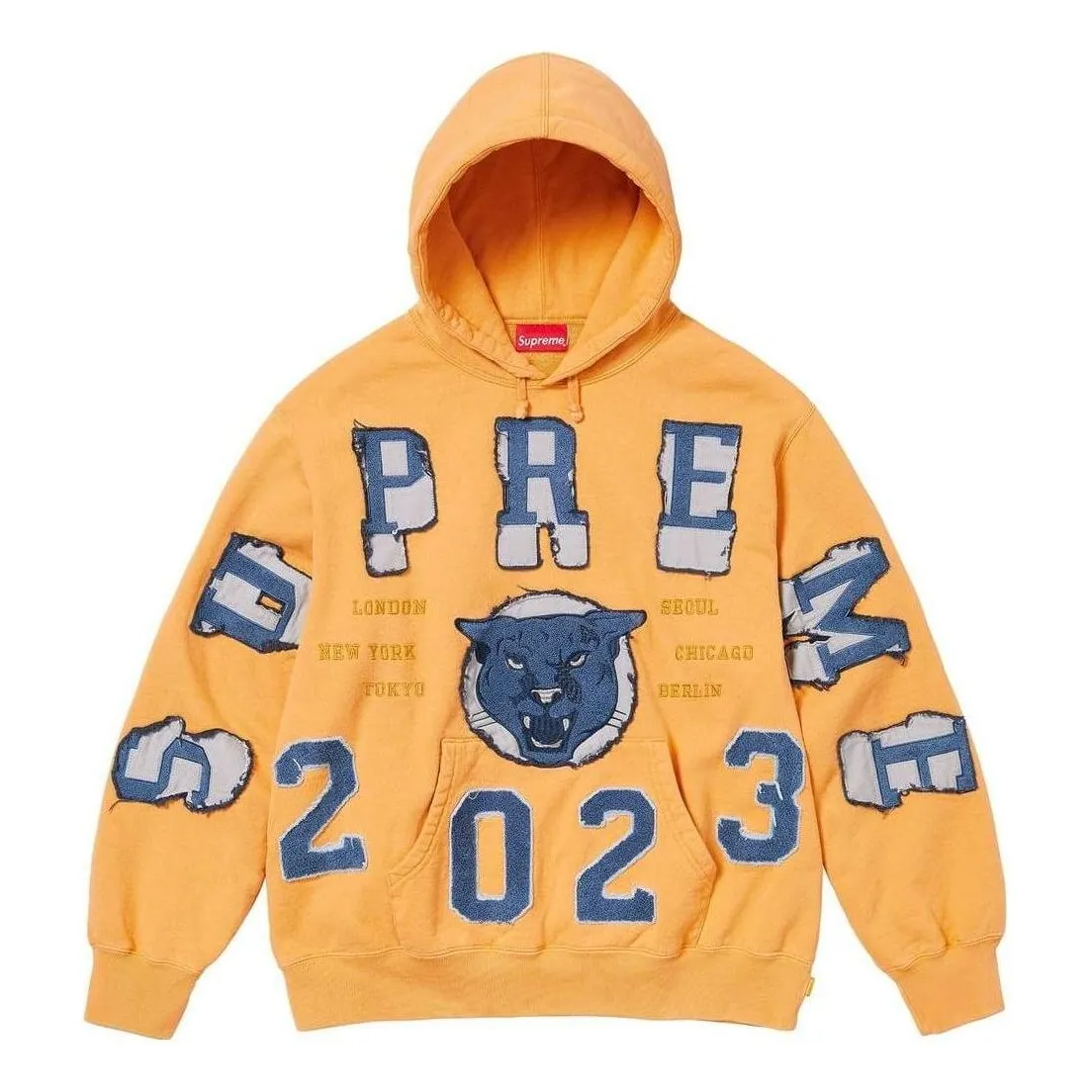 Supreme FW23 Week5 Washed Panther Hoodie 'Orange' SUP-FW23-098 sold by KicksCrew