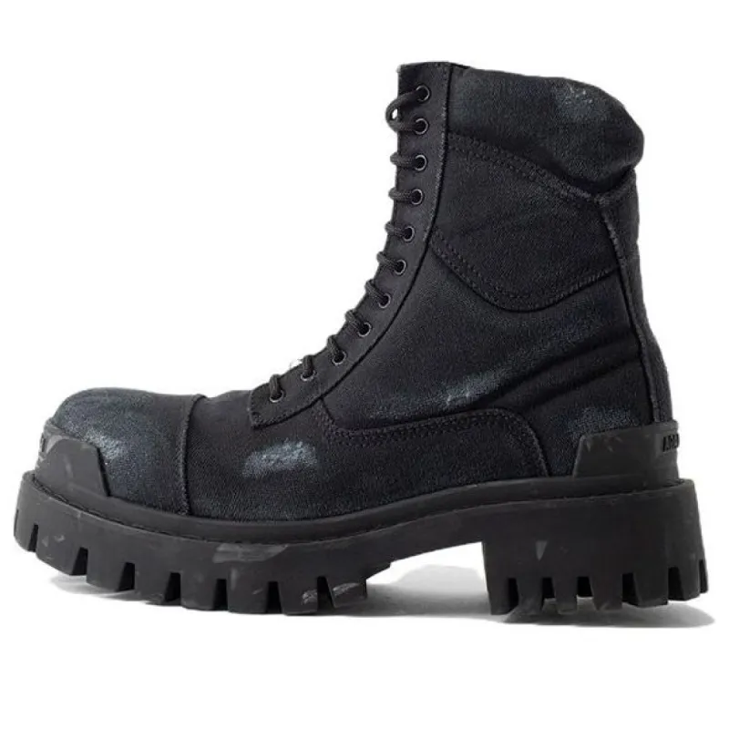 (WMNS) Balenciaga Combat Strike 20mm Boots 'Washed Black Cotton' 694060W2H111000 sold by KicksCrew