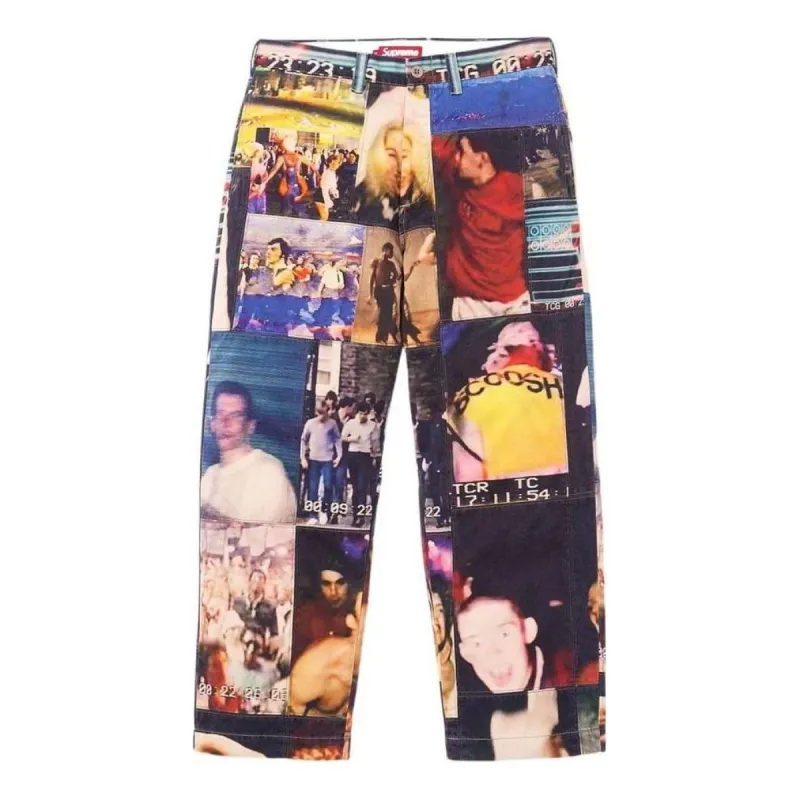Supreme x Mark Leckey FW23 Week4 Hardcore Patchwork Loose Fit Chino Pants 'Multicolor' SUP-FW23-090 sold by KicksCrew