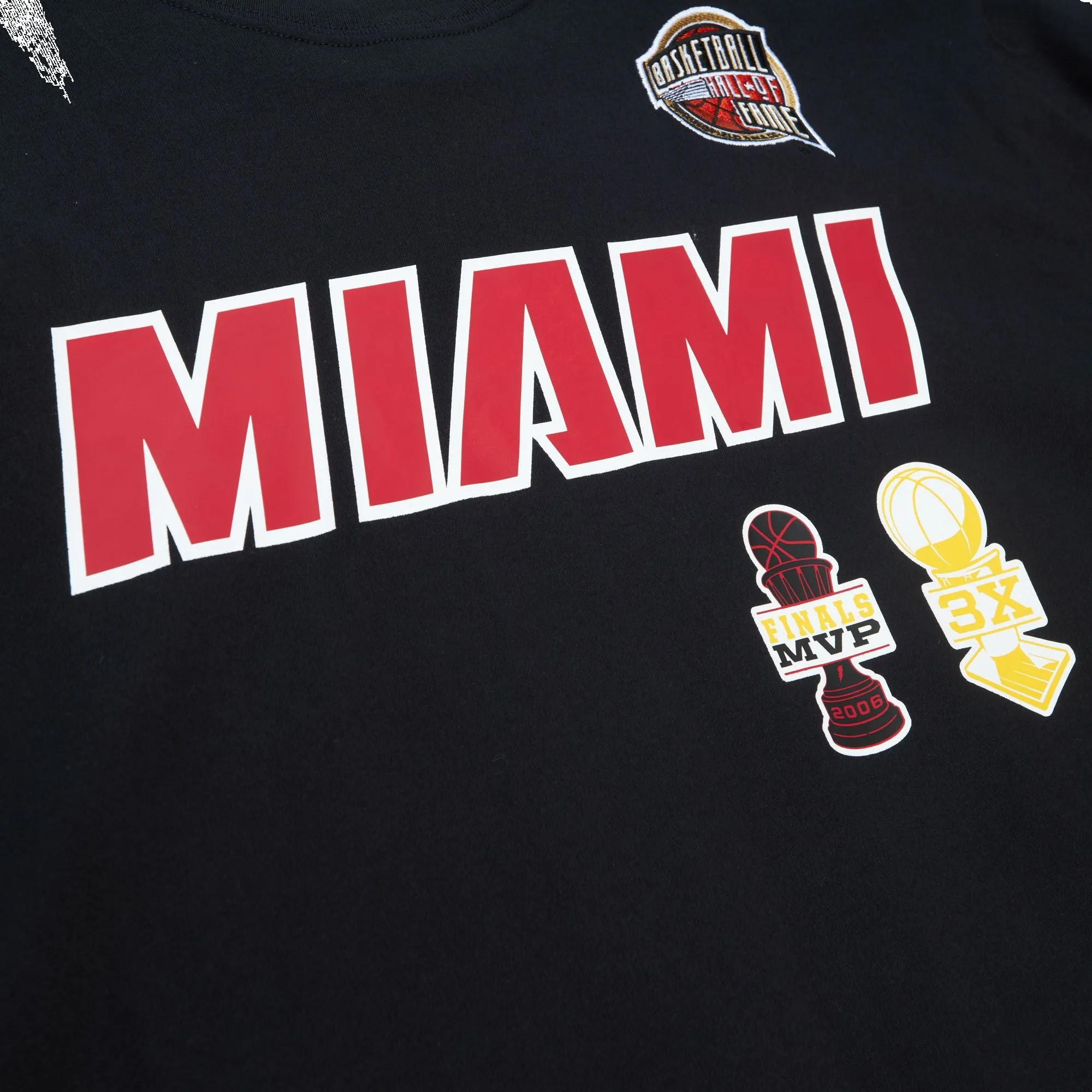 Mitchell & Ness x NBA Miami Heat HOF T-Shirt 'Dwayne Wade 3' TCRW6862-MHEYYDWABLCK sold by KicksCrew product image thumbnail 3