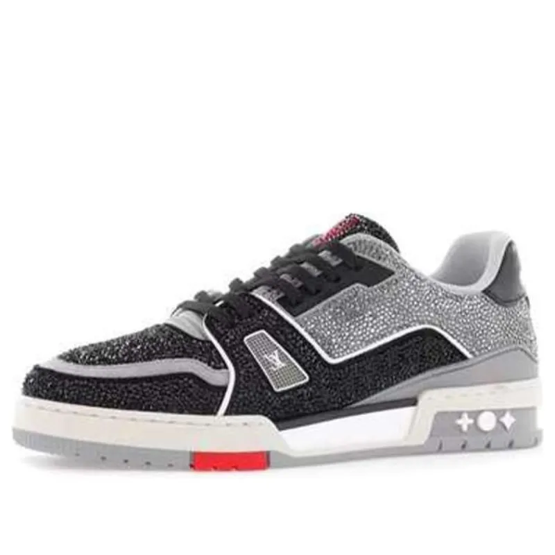 LOUIS VUITTON Trainer Sneakers 'Grey Black Crystals' 1AA6PR sold by KicksCrew