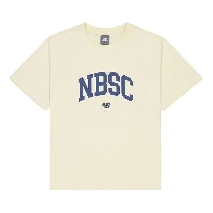(WMNS) New Balance NBSC Cotton T-shirt 'Beige Blue' AWT42313-CAU sold by KicksCrew