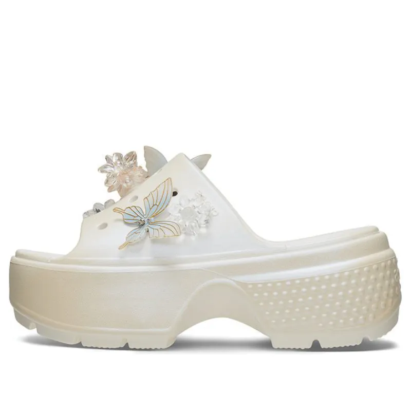 (WMNS) Crocs Stomp Slides 'White' 210180-100 sold by KicksCrew