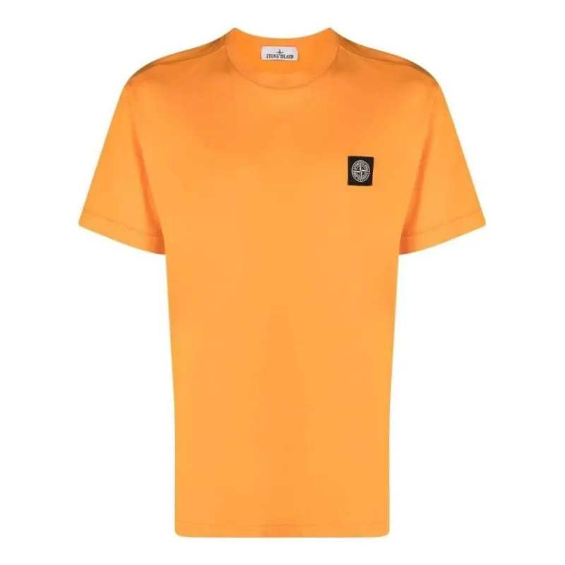 STONE ISLAND Garment Dyed Logo T-shirt 'Orange' 101524113-V0032 sold by KicksCrew