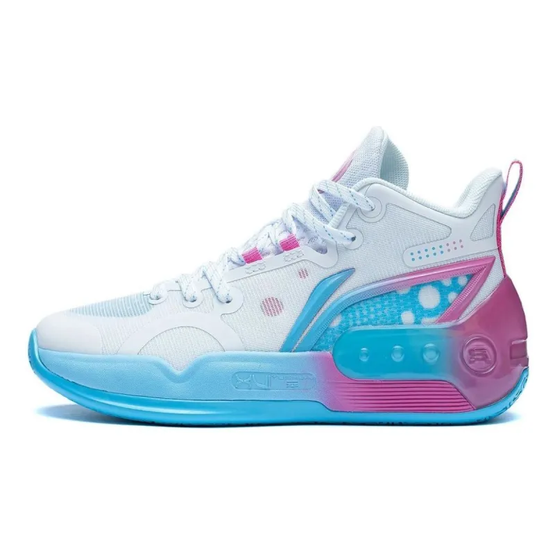 (GS) Li-Ning Yushuai 16 Mid 'White Blue Purple' YKBT012-1 sold by KicksCrew