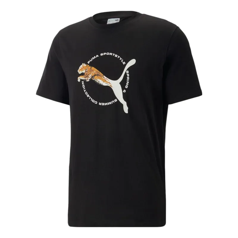 Puma Real Cat Graphic T-Shirt 'Black' 622537-01 sold by KicksCrew