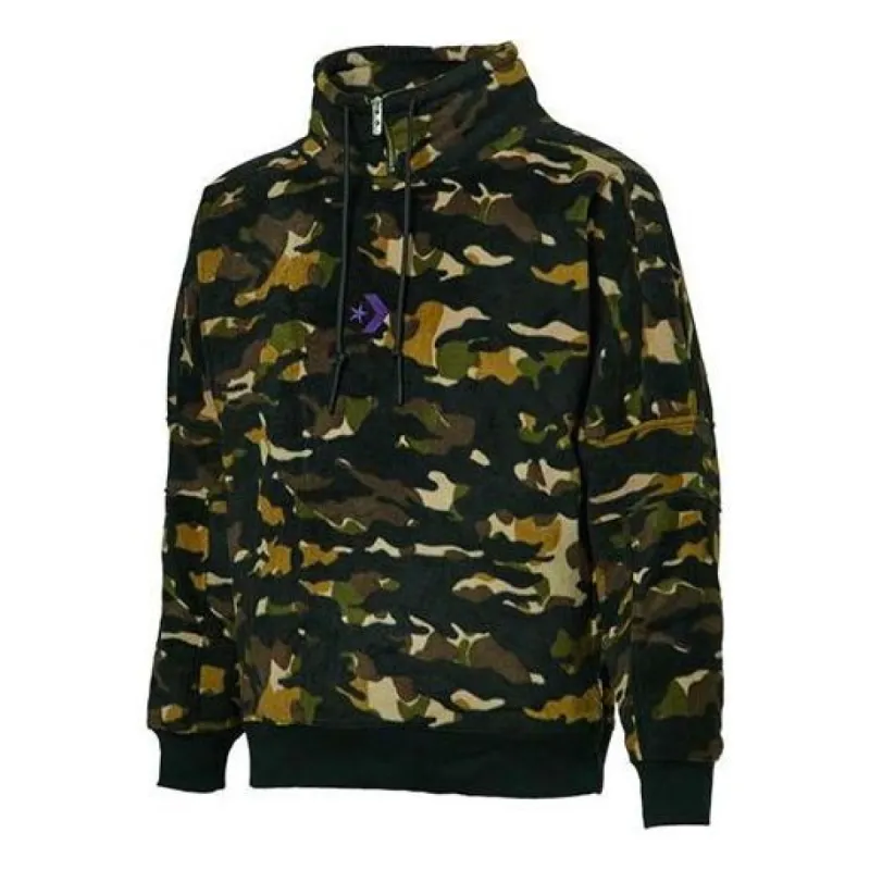 Converse Polar Fleece Archive Camo Funnel Top Sweatshirt 'Camo Green' 10018304-A01 sold by KicksCrew