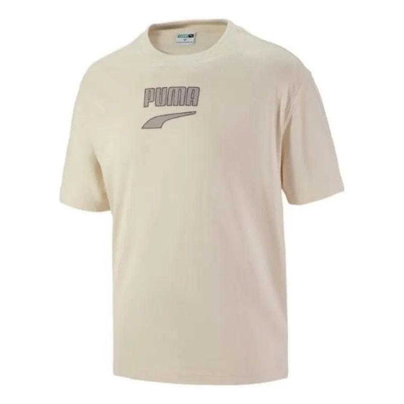 Puma Downtown Logo Tee 'Beige' 537740-99 sold by KicksCrew