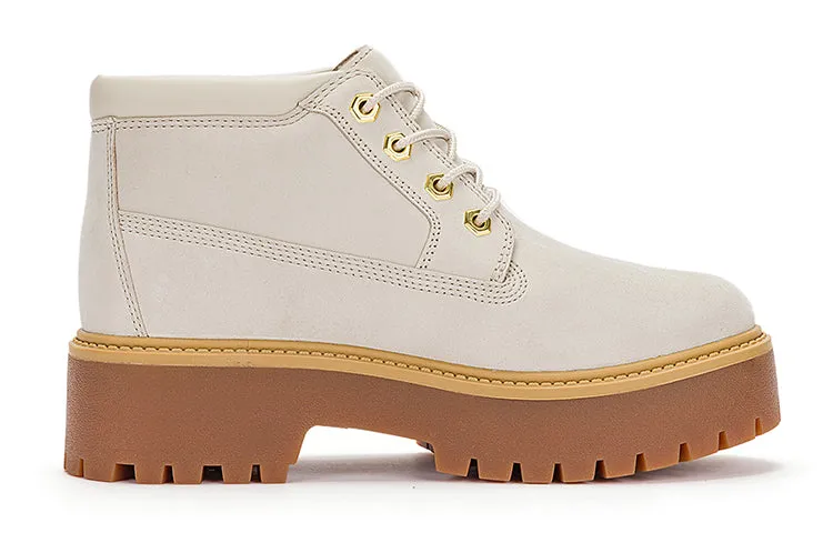 (WMNS) Timberland Stone Street Mid Lace Up Waterproof Boots 'White Nubuck' A64FRW sold by KicksCrew product image thumbnail 2