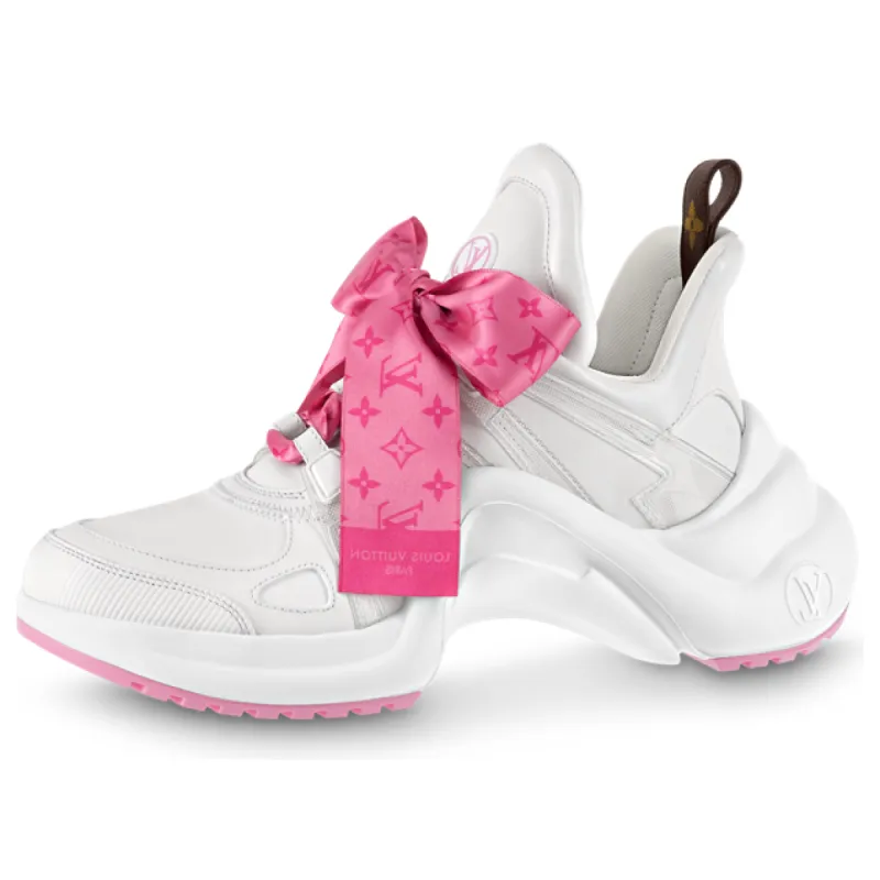 (WMNS) LOUIS VUITTON Archlight 1.0 Sneakers 'White with Pink Monogram Ribbon' 1AB42I sold by KicksCrew