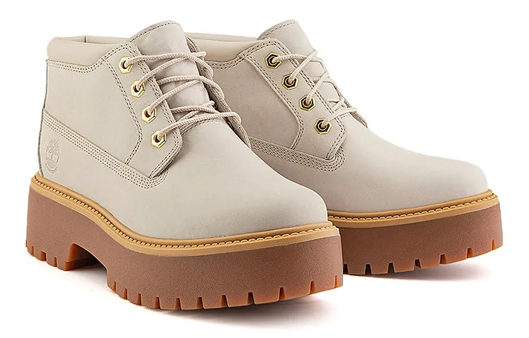 (WMNS) Timberland Stone Street Mid Lace Up Waterproof Boots 'White Nubuck' A64FRW sold by KicksCrew product image thumbnail 4