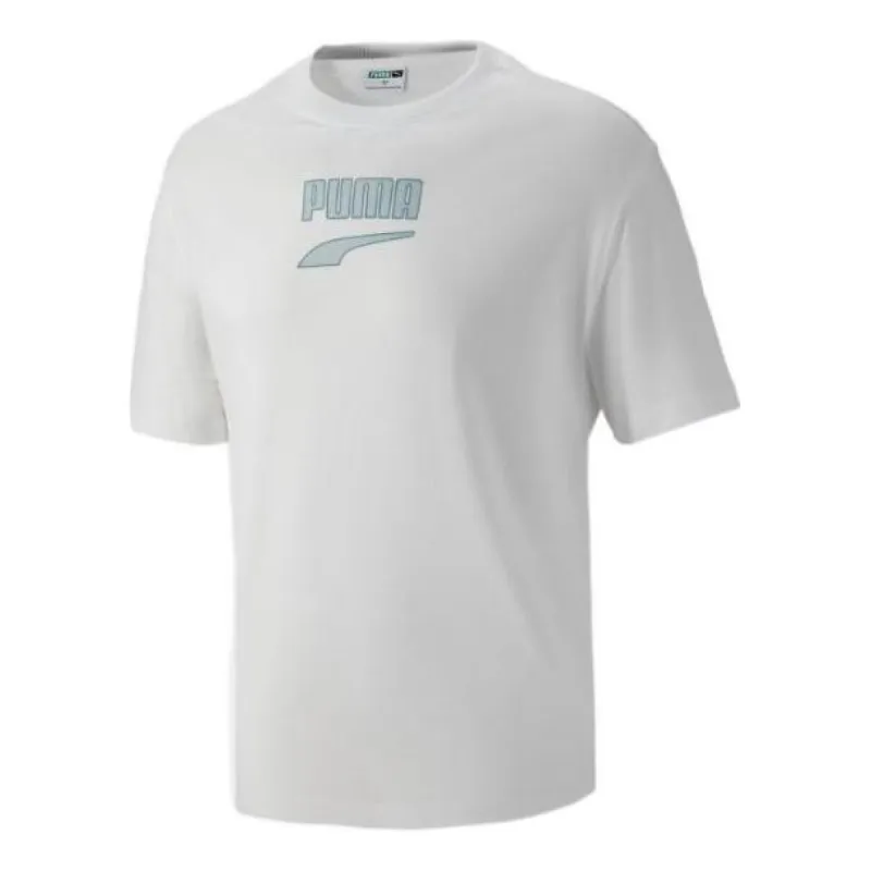 Puma Downtown Logo Tee 'White' 537740-02 sold by KicksCrew