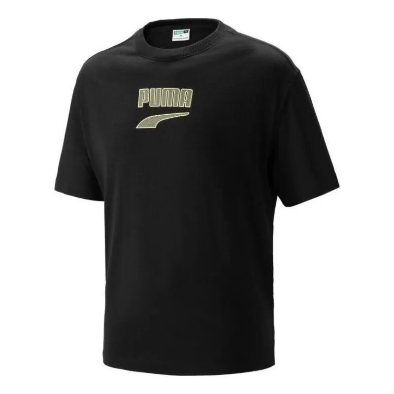 Puma Downtown Logo Tee 'Black' 537740-01 sold by KicksCrew