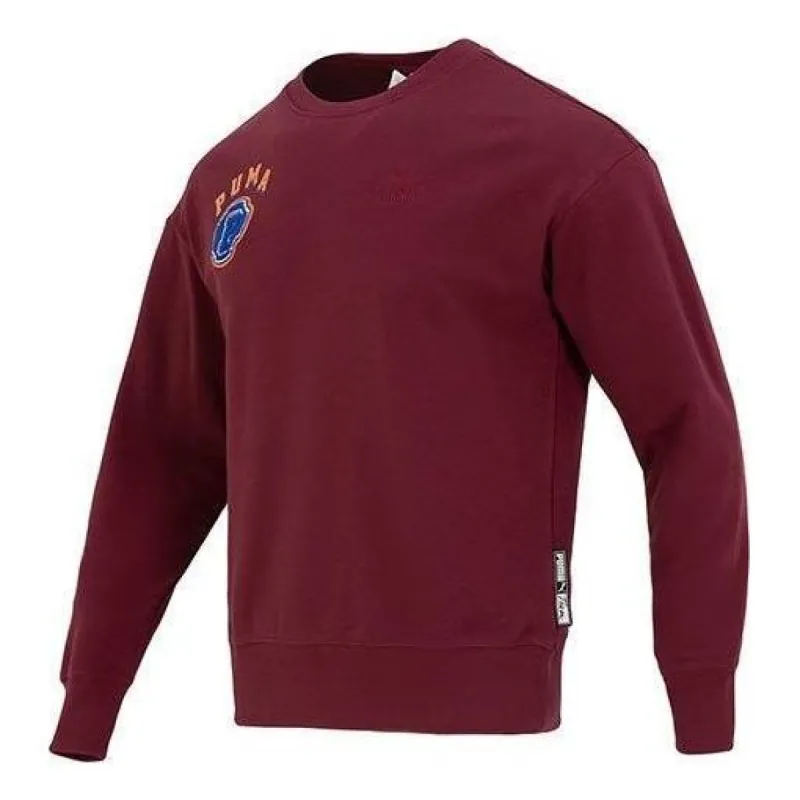 Puma Team Crew Graphic Sweater 'Burgundy' 622275-42 sold by KicksCrew