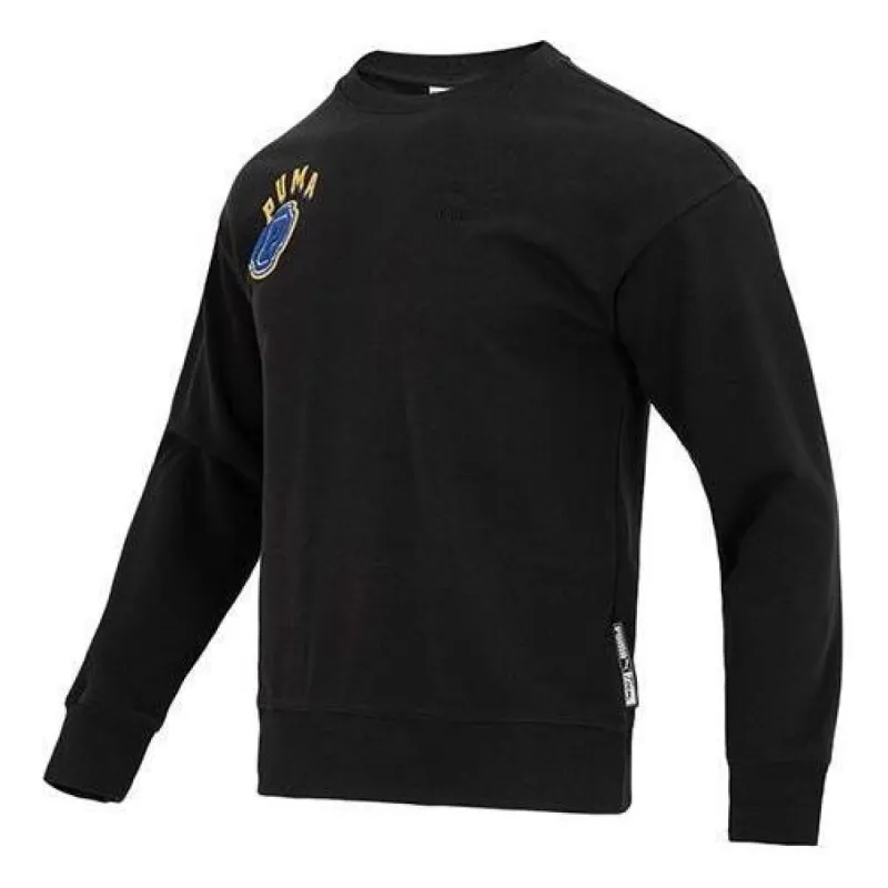 Puma Team Crew Graphic Sweater 'Black' 622275-01 sold by KicksCrew