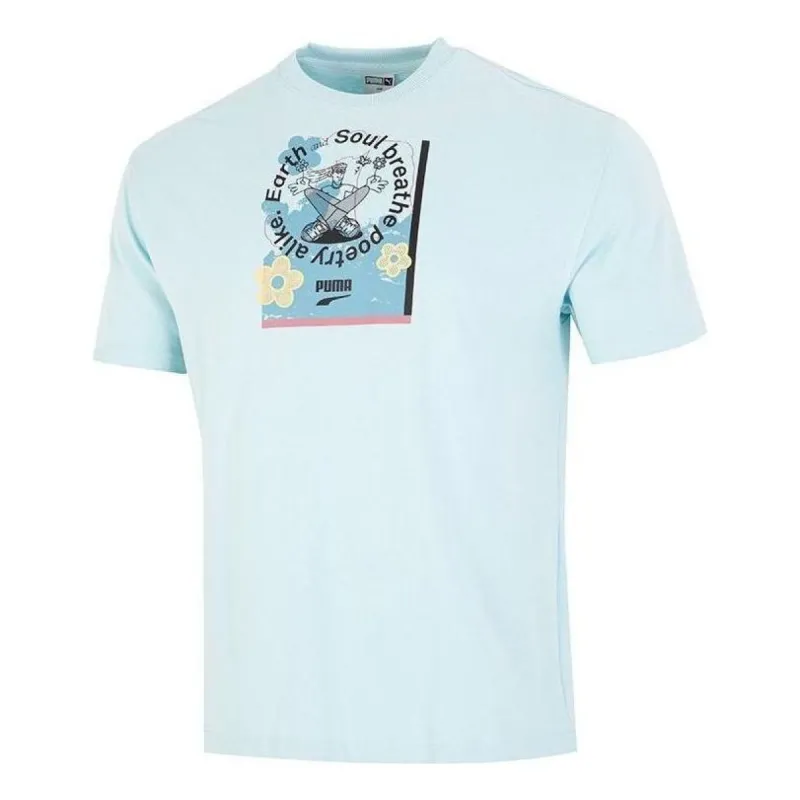 Puma Downtown Graphic T-Shirt 'Blue' 537739-30 sold by KicksCrew