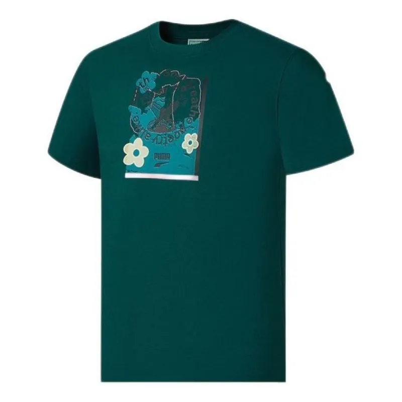 Puma Downtown Graphic T-Shirt 'Green' 537739-24 sold by KicksCrew